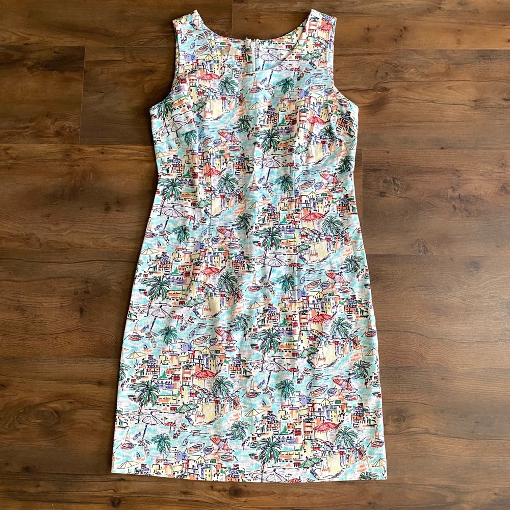 SOLD Talbots Seaside Villa Shift Dress Size 4P